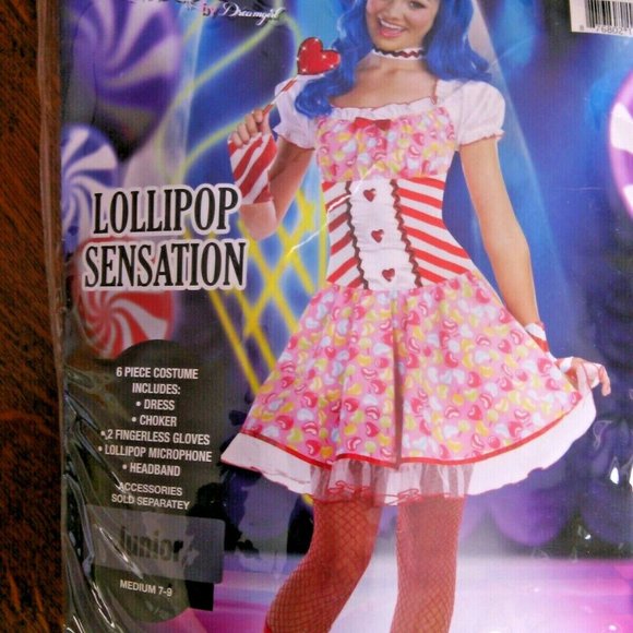 Kids Lollipop Sensation Sugar Sugar Size 7-9 Candy Girl Fancy Dress Up Halloween - Picture 11 of 16